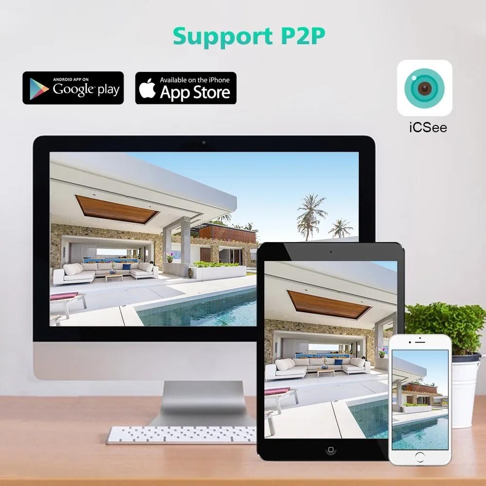 8-мегапиксельная IP-камера Wi-Fi, 4K, камера безопасности с двумя объективами, уличная 4K, автоматическое отслеживание, сирена, сигнализация, видеонаблюдение P2P ICsee CCTV PTZ Alexa