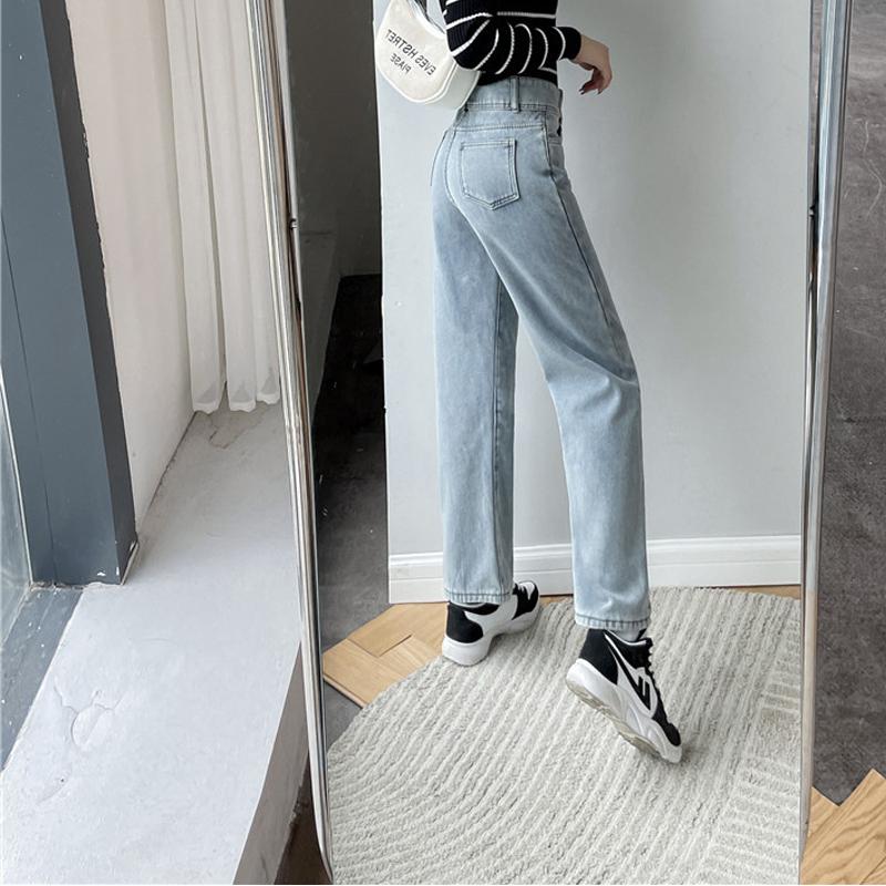 Винтажные женские джинсы с высокой талией, зимние толстые теплые уличные джинсы, широкие джинсы, женские джинсовые брюки, прямые мешковатые джинсовые брюки для мам