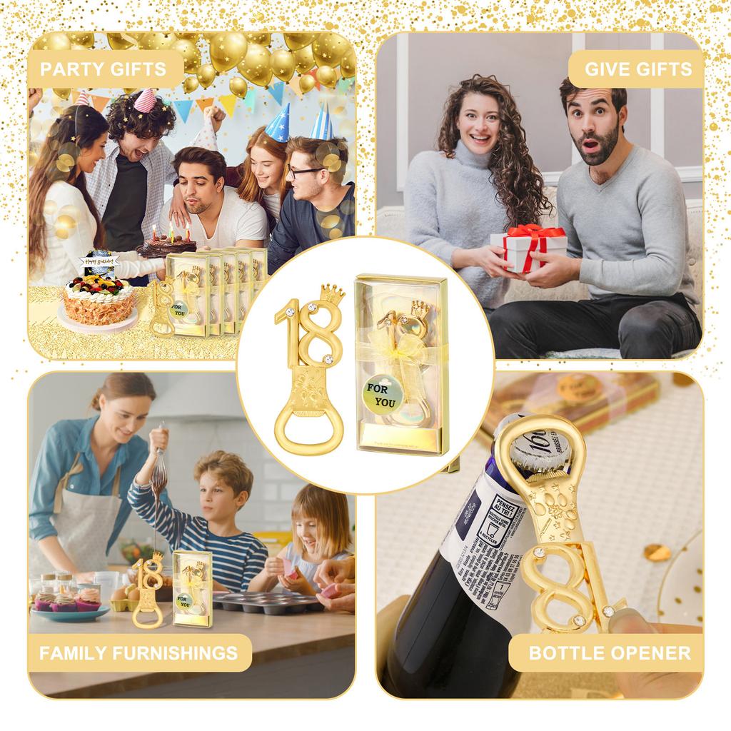 Открывалка для пива с цифрами, персонализированная открывалка для крышек, золотой инструмент для открывания бутылок, принадлежности для вечеринок на дни рождения и годовщины