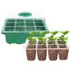 12Holes Portable Seedling Box Plastic Seed Germination Transparent Flowerpot Home Indoor Gardening Plant Cultivation Accessories