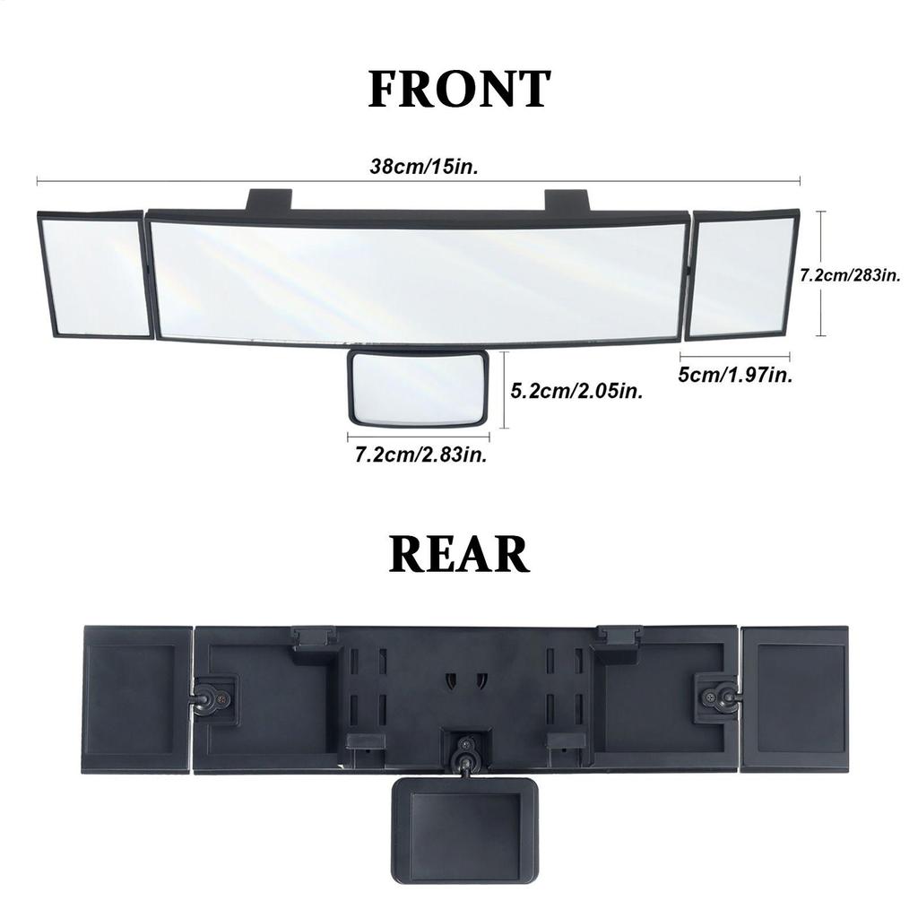 Wide Rear View Mirror Clip-On 18-Inch Extender Car Rear Mirror Anti-Glare For Truck Boat Automotive Baby Vehicle Marine