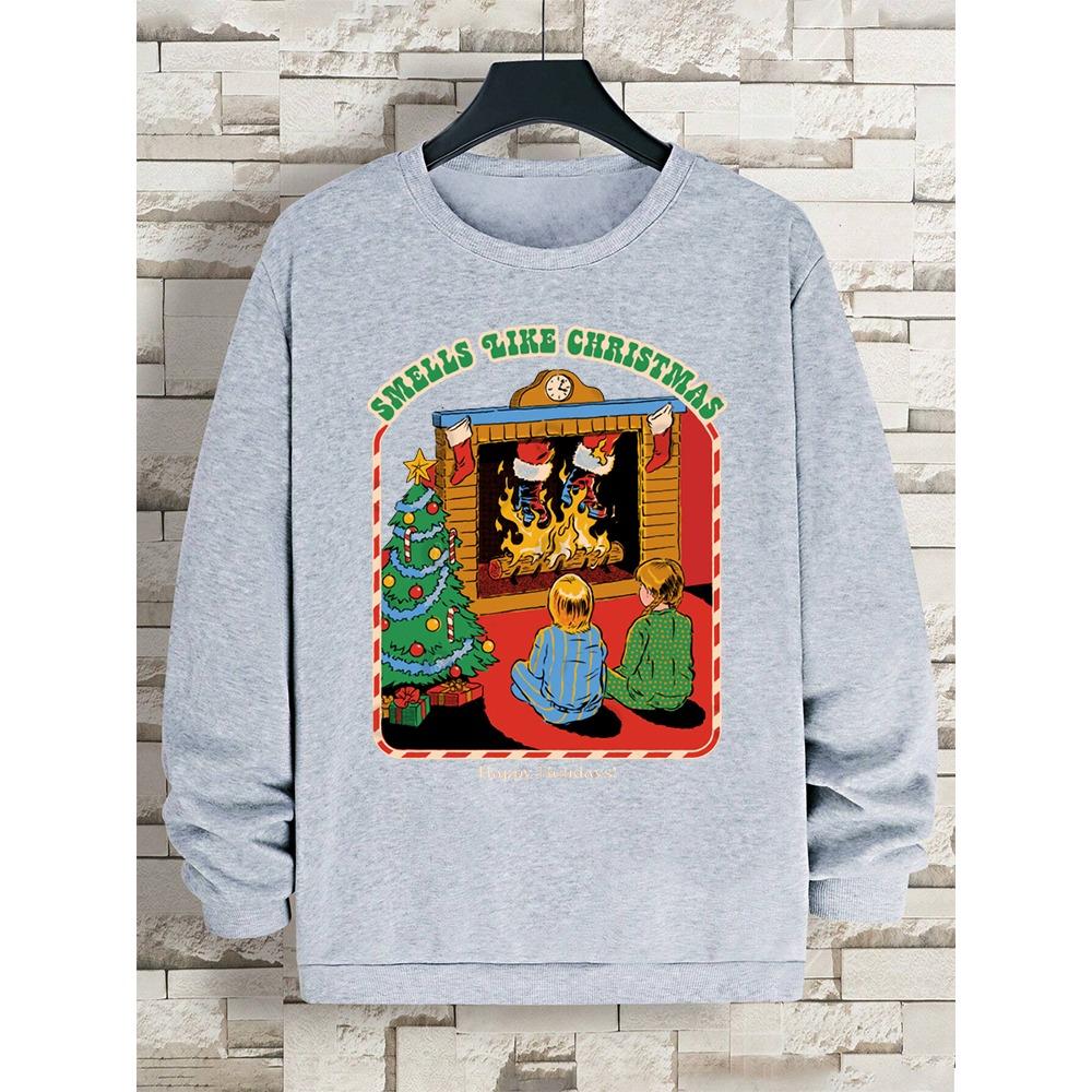 Smells Like Christmas Смешные комиксы Мужские свободные толстовки Большие флисовые мужские осенние свободные толстовки с капюшоном Модные толстовки с капюшоном