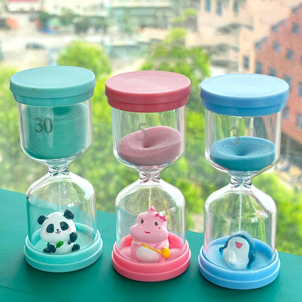 3/5/10/15/30 Mins Cartoon Sand Timer,Creative Plastic Hourglass Timer for Kids,Colorful Shatterproof Sand Clock for Game Timing