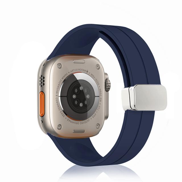 Strap For Apple watch ultra 3 2 band 44mm 45mm 49mm 40mm 41mm 46mm Magnetic Silicone Bracelet correa iWatch Series 8 se 9 10 11