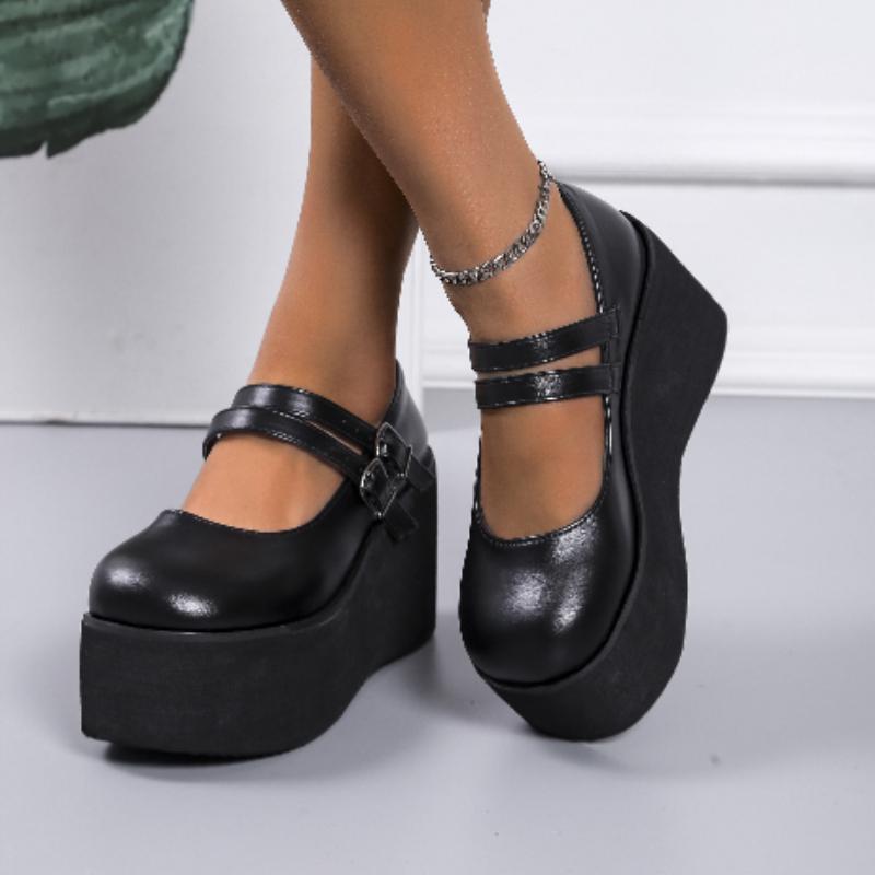 Модные ретро туфли Мэри Джейн с круглым носком из лакированной кожи большого размера 2025 весна новинка туфли женские на платформе