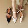 Fashion New Summer Sandals Sheep Suede Women Sandals Pointed Toe Back Strap Chunky Heel Shoes for Women Casual Shoes Zapatos De Mujer