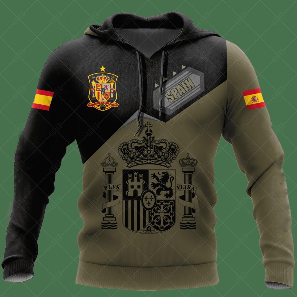 Новые толстовки с испанским черепом, мужская толстовка с 3D принтом, топы с флагом Испании, осенняя уличная одежда с длинными рукавами, толстовка с капюшоном для мужчин, одежда