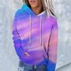 Женская модная повседневная толстовка с капюшоном и градиентным принтом с длинным рукавом