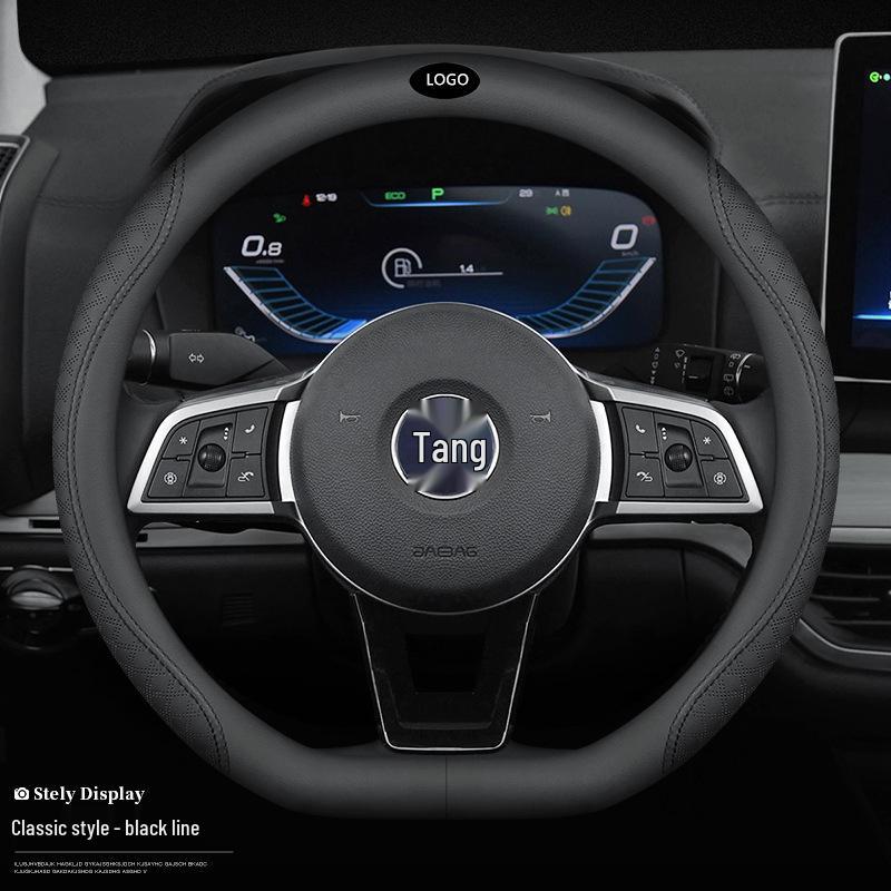 Leather Steering Wheel Cover for BYD Song MAX, Tang, F3, Surui, E5, Qin DM-i, Song Pro, S7, Han, S6