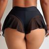 Women's High Waist Mesh Panel Swim Shorts