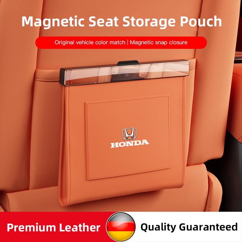 rlbn5 Car Leather Garbage Bag Magnetic Adsorption Seat Back Hanging Storage Bag For Honda Civic FIT CRV Accord Jazz HRV Vezel CRZ CRX