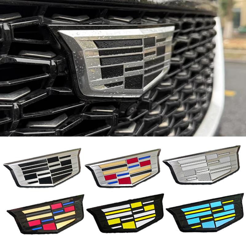 AABHY1 Metal New Car Front Hood Grille Emblem Rear Trunk Badge Cover for Cadillac CT4 CT5 XT5 XT6 XTS ATS-L Sticker Accessories