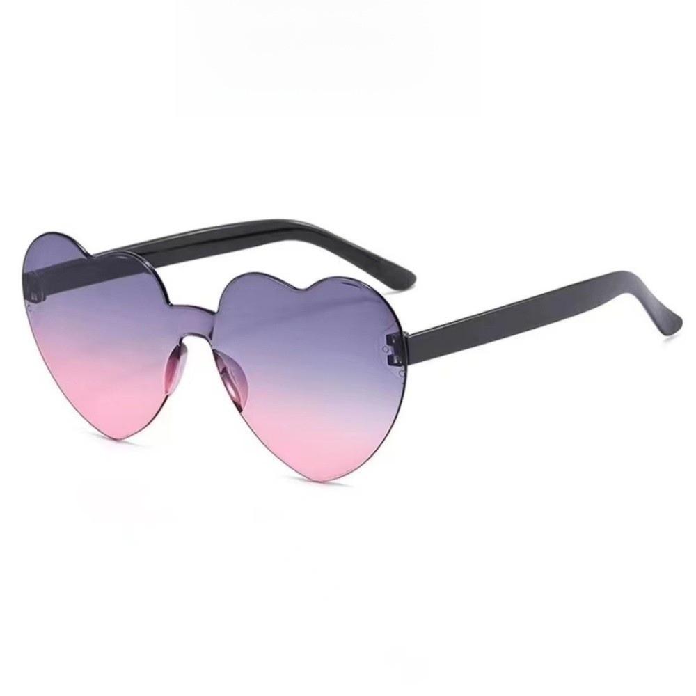 Trendy Love Heart Shape Sunglasses UV Protection Colorful Gradient Sunglasses Women