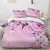 Rose Duvet Cover Set 3D Printed Romantic Theme Flower Bedding Set Valentine's Day Twin Polyester Comforter Cover With Pillowcase