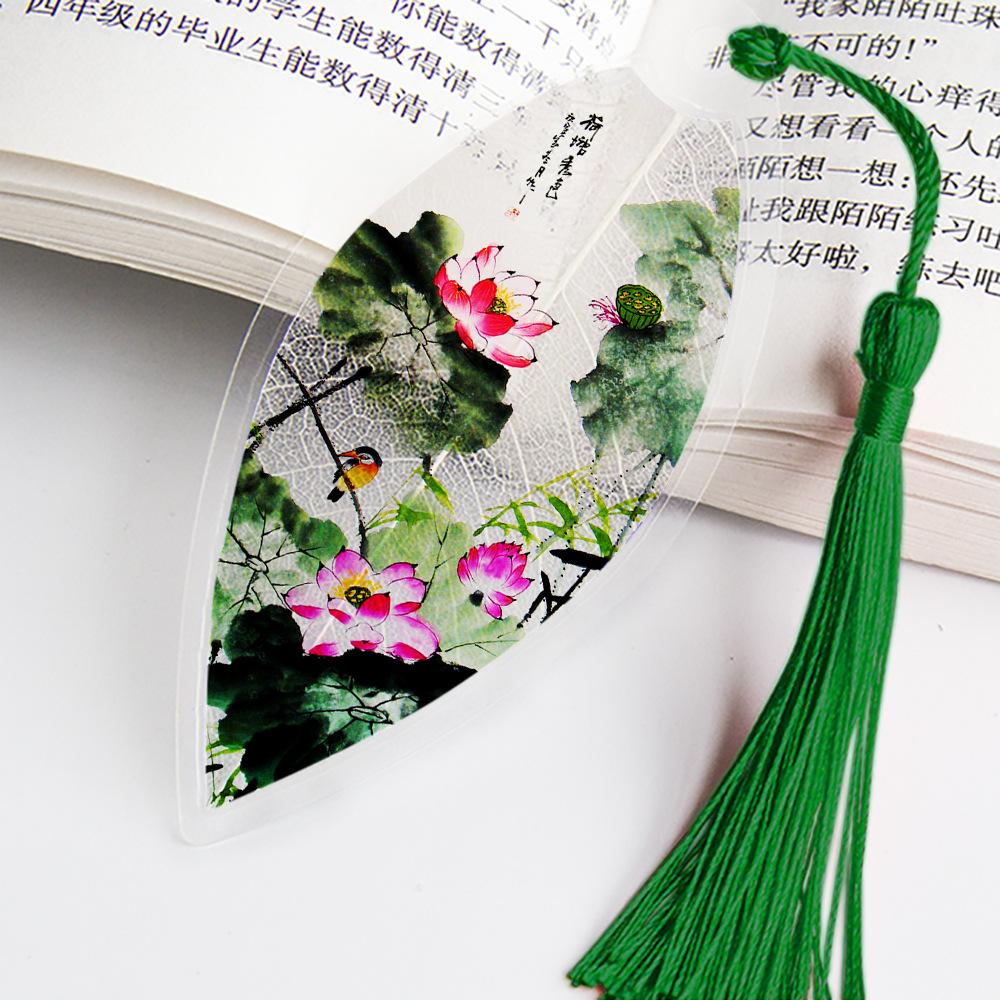 1 шт., милые классические креативные закладки, китайский ветер, натуральные коллекционные предметы, закладки с листьями и жилами, креативные канцелярские принадлежности