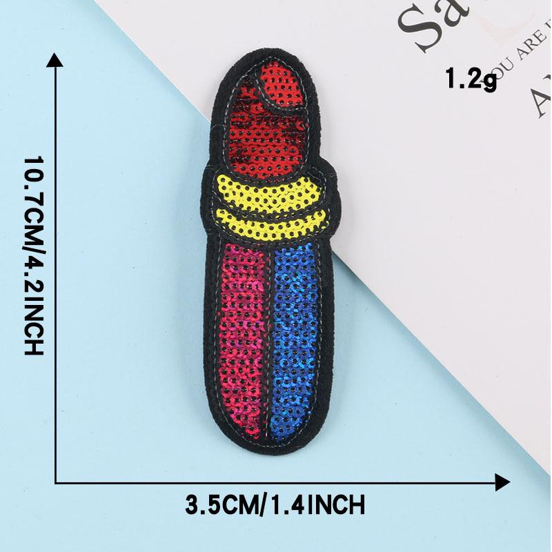 Этикетка из ткани с вышивкой бисером и пайетками Duoku для самостоятельной нашивки на одежду