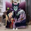 Disney Classic Villains Summer Winter Children's Adult Flannel Blanket Fluffy Baby Plush for Bedroom Travel Office Sofa Blanket