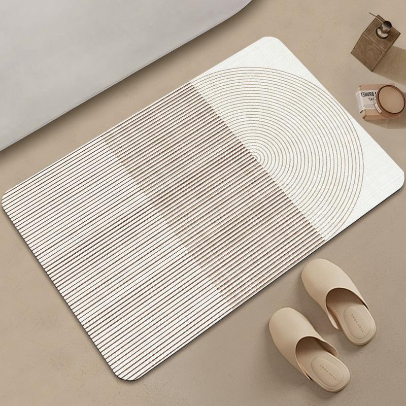 Modern Simple Non-slip Mat Household Bathroom Entrance Suction Mat Simple Line Diatom Mud Mat