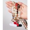 Phone Lanyard Women's Long Leather Woven Metal Chain Phone Case Detachable Phone Lanyard Diagonal Cross Bag Decoration