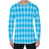 Simple Argyle Pattern Men's T-shirts Fashion Casual 3D Printed Long Sleeve T-shirts Loose Round Neck Streetwear Pullovers
