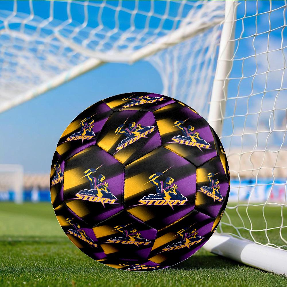 Melbourne Storm Team Size 5 Soccer Ball, Suitable for Training and Matches, High-Elasticity, Wear-Resistant Material Gift for Fan