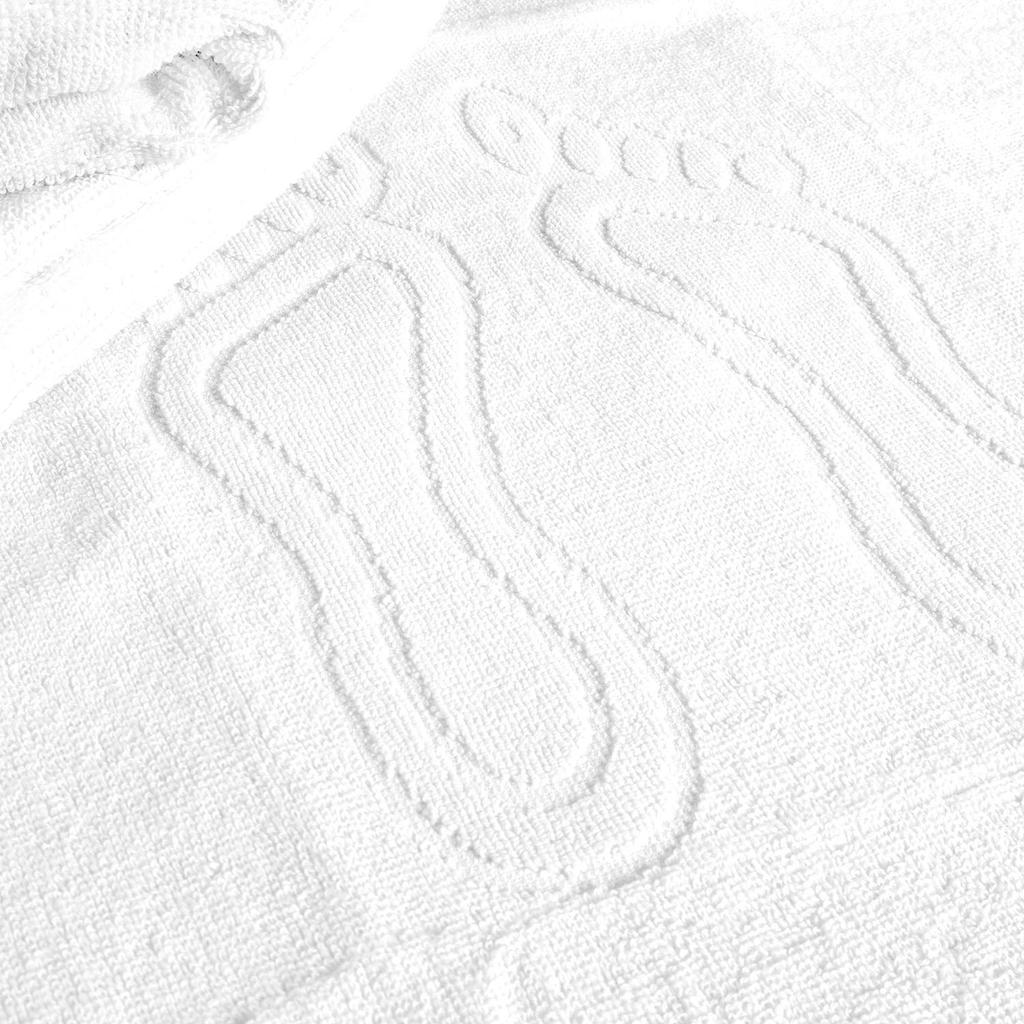 Bathroom rug 50x70 TERRY rectangular embossed pattern white