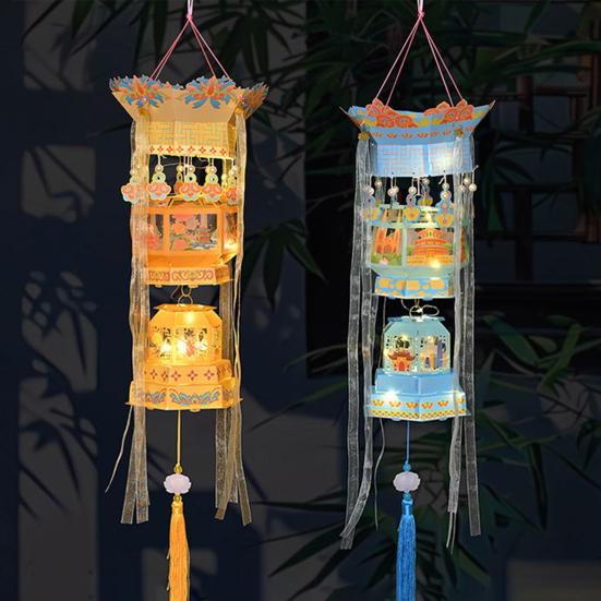 Spring Festival DIY Lantern Kit Chinese Traditional Handheld Lucky Lantern with Tassel And Ribbon Decor for Lunar New Year Wedding Birthday Decoration