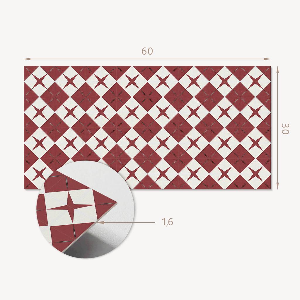 Kafelki Winylowe Z Nadrukiem - Dekoracja Do Sypialni Wzór Diamentowy Z Gwiazdami 6X60X30 Cm