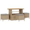 Garden Sofa Set with Cushions 13 pcs Beige Poly Rattan