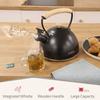 Bouilloire À Induction Théière Sifflet 2,3L Acier Inox, Poignée En Bois Briebe Wooden Noir 00386