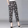 Summer Women Harem Pants Casual High Waist Pants Printed Elastic Waist Middle Mom's  Straight Leg Pants