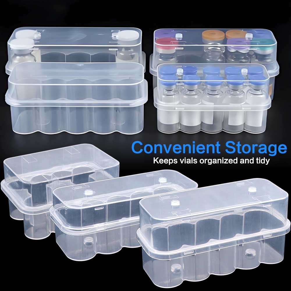 10-Slot Insulin Vial Storage Case Transparent Pill Vial Cooling Case Refrigerator Organizer