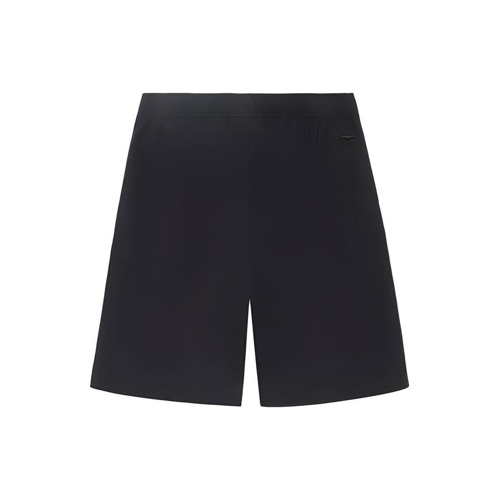 Li Ning Sports Lifestyle Series однотонные эластичные шорты с логотипом на молнии мужские шорты черные AKSS299-1