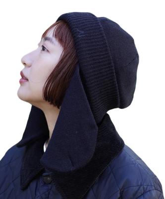 Ear Cover Flight Knit Knit with Knit Cold One Size Fits Black Вязание, Кепка, Уши, Кепка, Шапка, Мужская, Женская, Акрил, Зимняя, Для активного отдыха, Катание на лыжах,