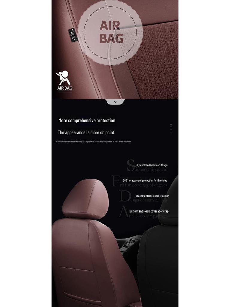 Buick Envision All-Season Full Surround Leather Seat Cushion with Embroidered Logo for Five Seats