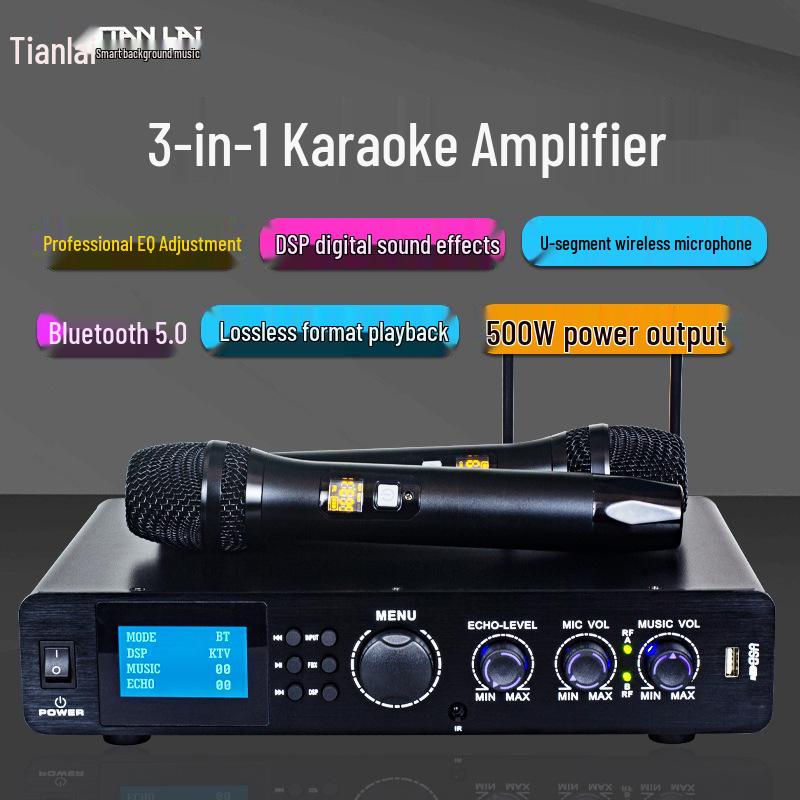 3-в-1 Bluetooth Усилитель мощности Tianlai с Супер Басами, 2.1 Канала для Домашнего и Сценического Использования