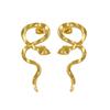 Gold Stainless Steel French Personality Snake Earrings Fashion Versatile Earrings Stud Earrings Women