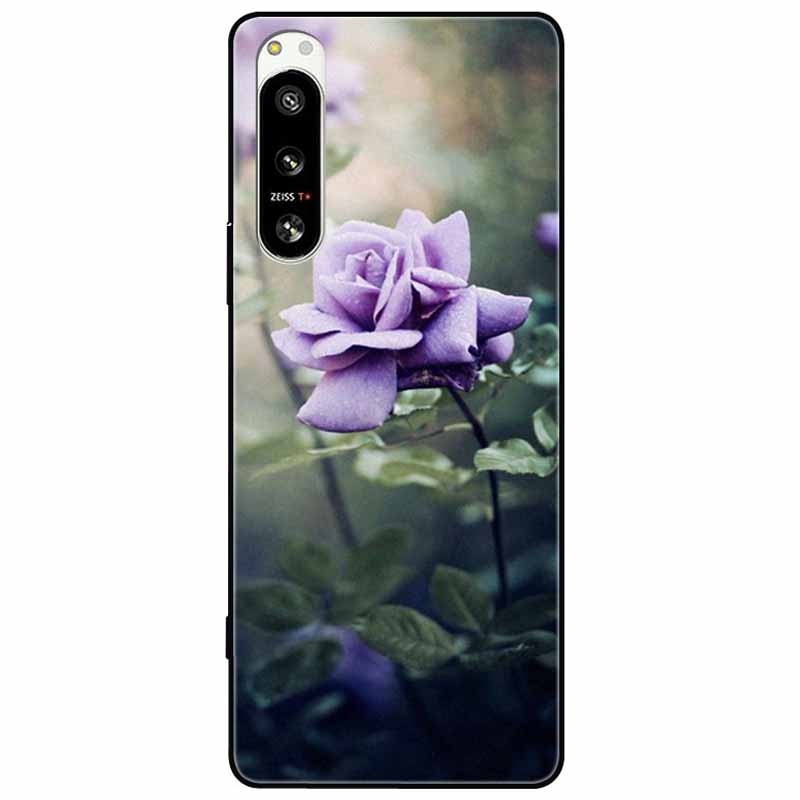 For Sony Xperia 5 IV / 1 IV Case 10IV Soft Silicone Flower Phone Back Cases For Sony Xperia 10 IV V Cover 5IV TPU Bumpers 10V