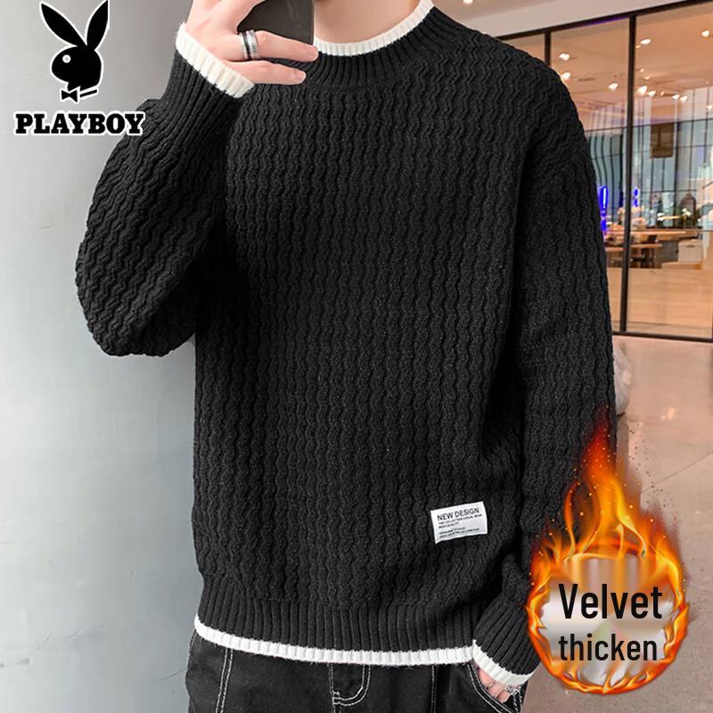PLAYBOY Мужской свитер с волнообразным узором и воротником-стойкой