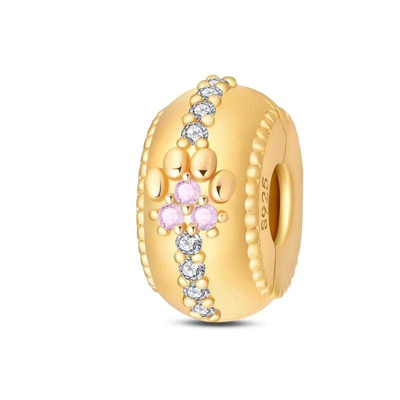 Original 925 Silver Gold DIY Charms Beads with Zirconium Sun Leopard Pendants for Bracelet Jewelry Making