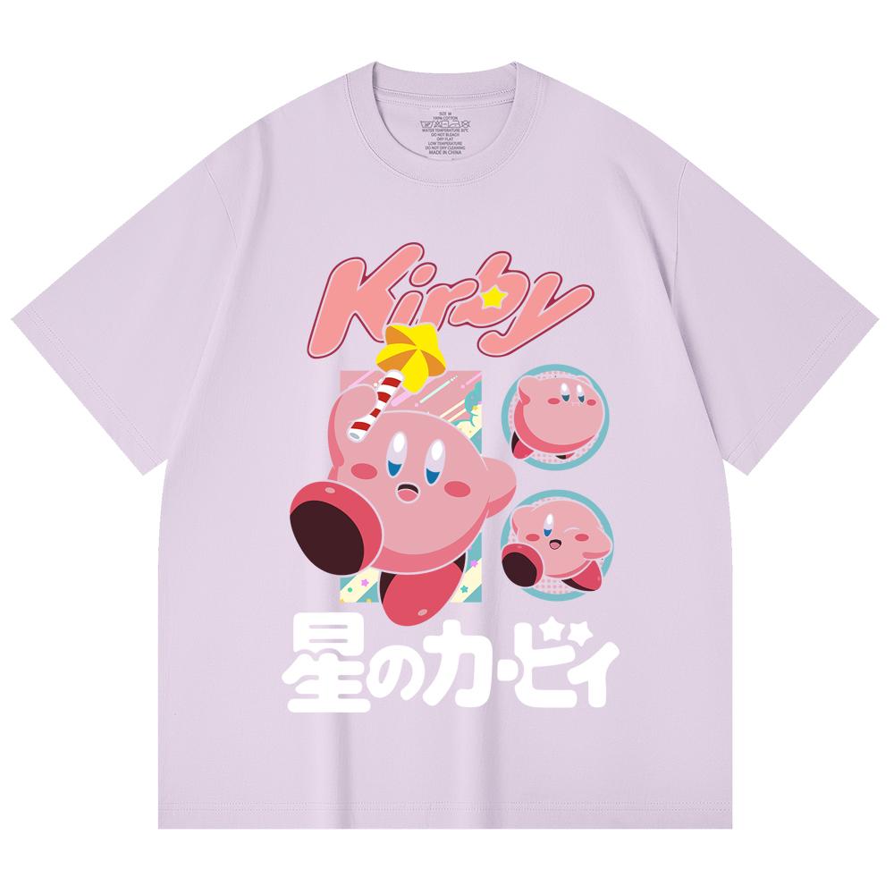 230 Gsm 100% Cotton Pokemon V7 Kirby Print Unisex Heavy Cotton T Shirt