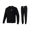 Комплект из толстовки с длинным рукавом и круглым вырезом с логотипом и баскетбольных штанов для мужчин, толстовка и штаны черного цвета BV2667-010+CK6366-010