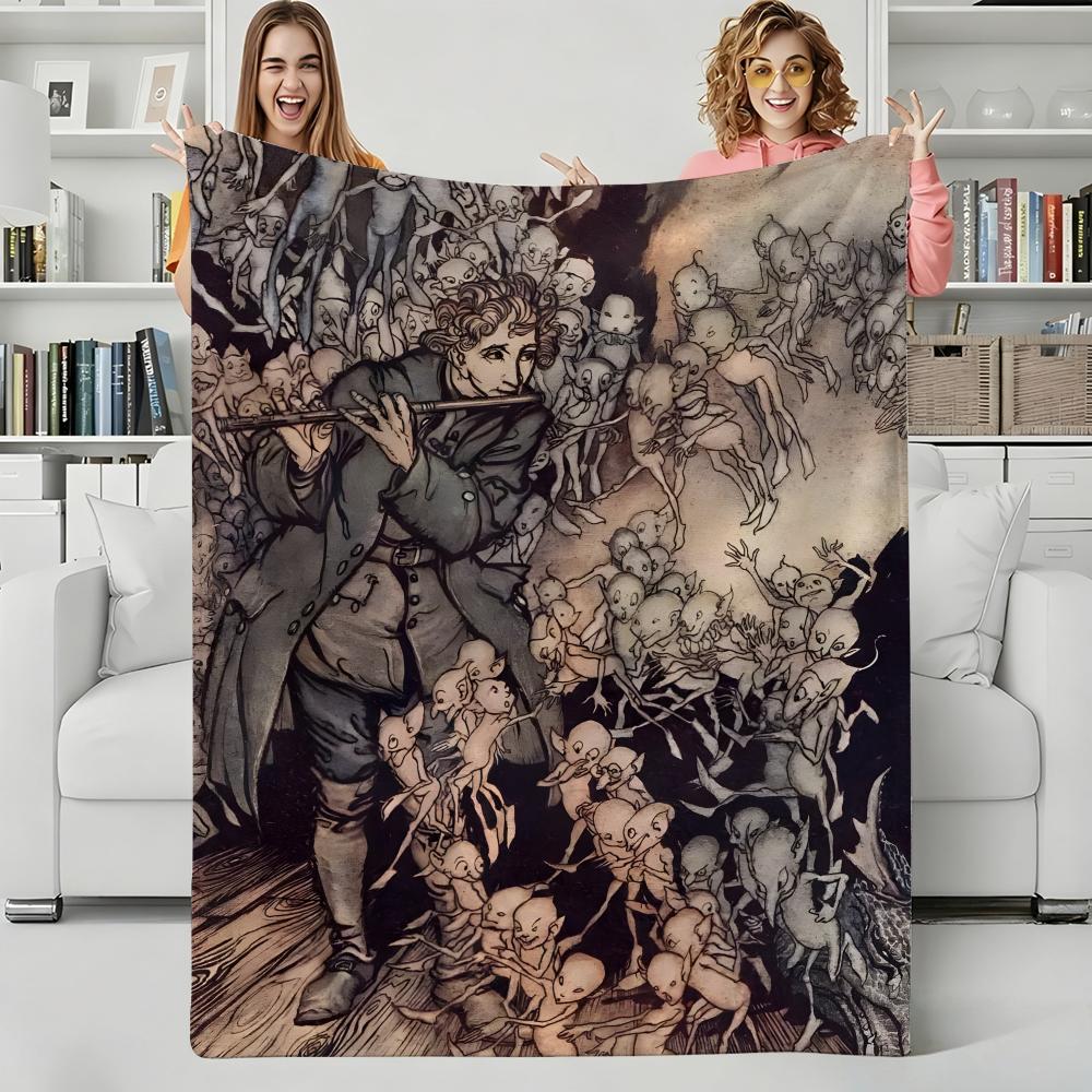 Artist A-Arthur Rackham Throw Flannel Blanket Perfect for Sofa Office Bed Travel Sleep Read Relax Camping four season use