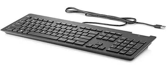 Hp Klawiatura Usb Slim Smartcard Ccid 911502-Dx1, Pełnowymiarowa (100%), Mechaniczna, Czarna, 911502-Dx1