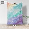 Purple Blanket For Girls Kids Fluffy Hairy Kawaii Blanket For Bed Abstract Watercolor Flannel Fleece Throw Blanket