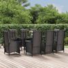 VidaXL 9-piece Garden Dining Set and Cushions Black Wicker, Dining Set, Dining Set 3185176