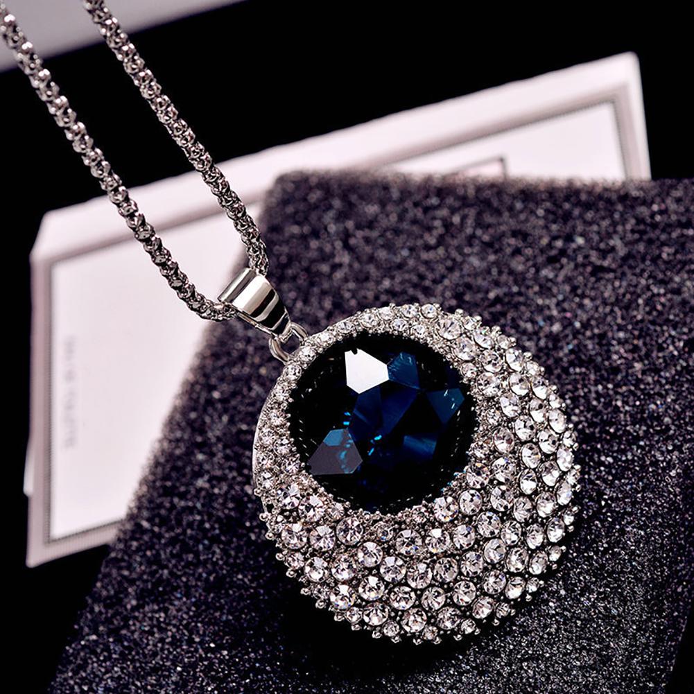 Винтажная цепочка с кулоном бренда BLUELANS NECKLACE Кулон инкрустирован кристаллами горного хрусталя