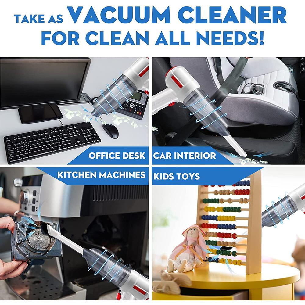 Air Duster, мини-пылесос, сжатый воздух и воздуходувка 3-в-1, очиститель клавиатуры, электрический баллон с воздухом, 35000 об/мин, для электроники компьютерного стола