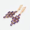 Модные уникальные женские длинные роскошные серьги-подвески из розового золота 585 пробы с фиолетовым натуральным цирконом, креативные подарочные ювелирные изделия с тонкими кристаллами