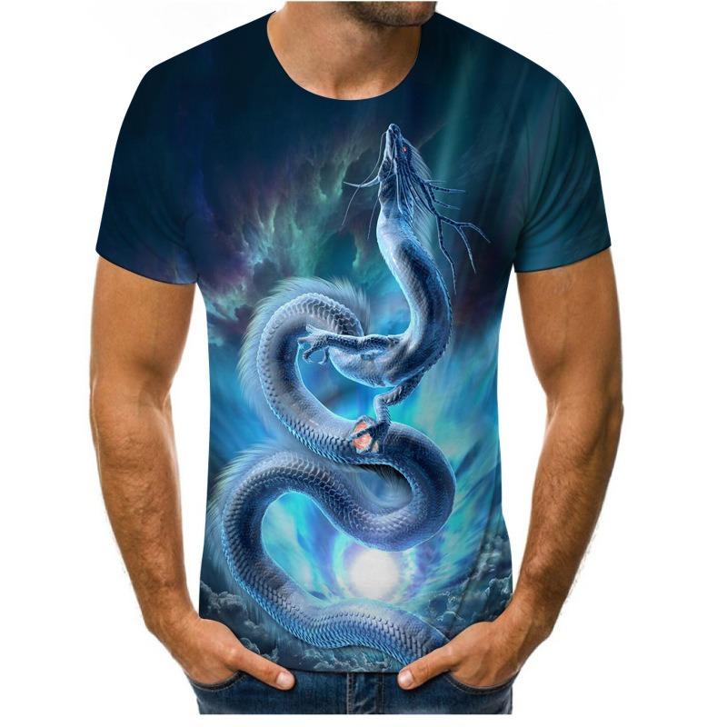 Мужская футболка Divine Beast 3D цифровая печать свободный круглый вырез короткий рукав модный топ футболки мужские